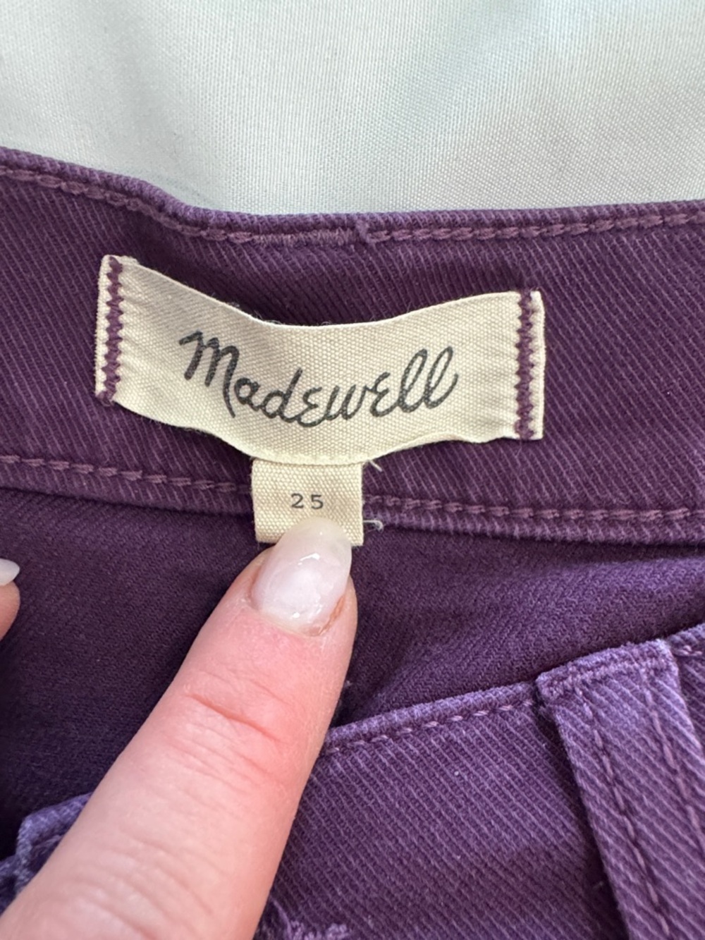 Madewell The Perfect Fatigue Mid-Length Plum Purple Shorts Size 25 5” inseam - Picture 4 of 5